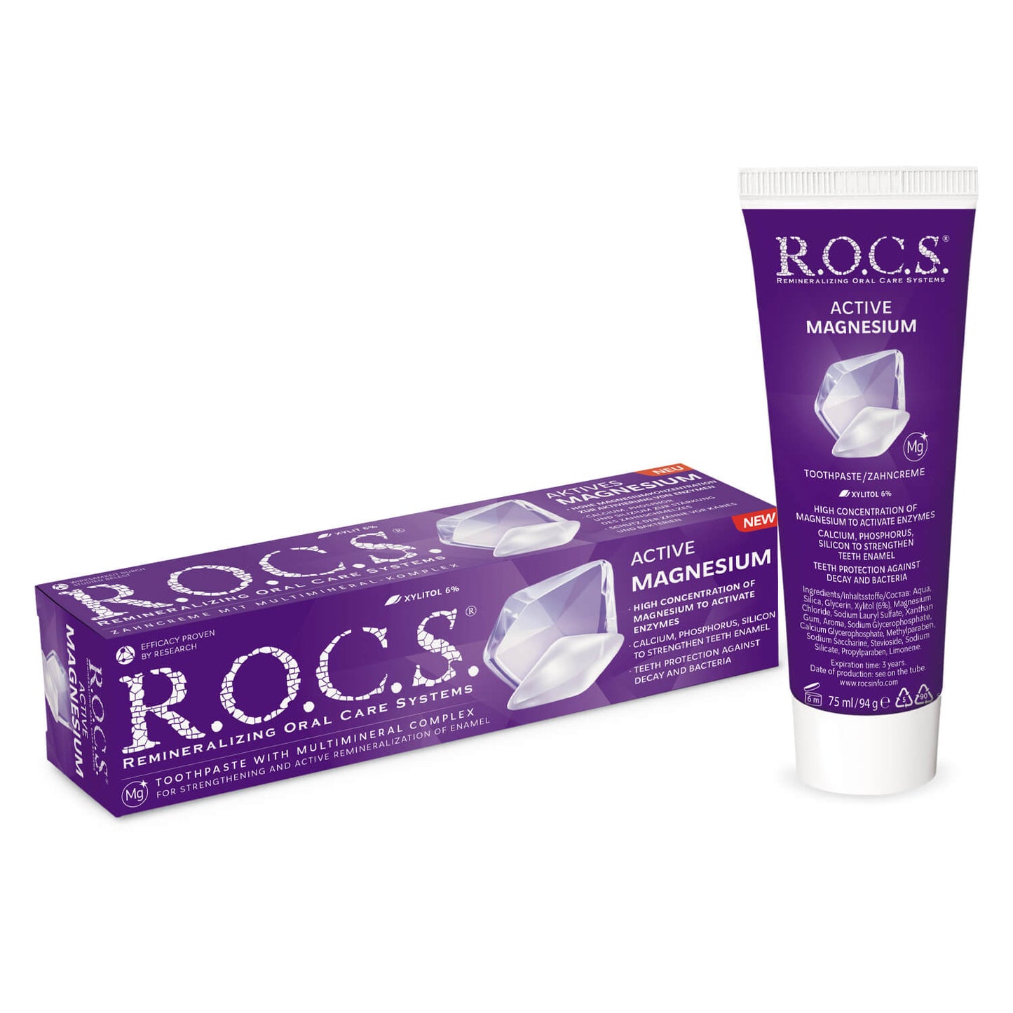Zobna pasta R.O.C.S.® Active magnesium, 75ml