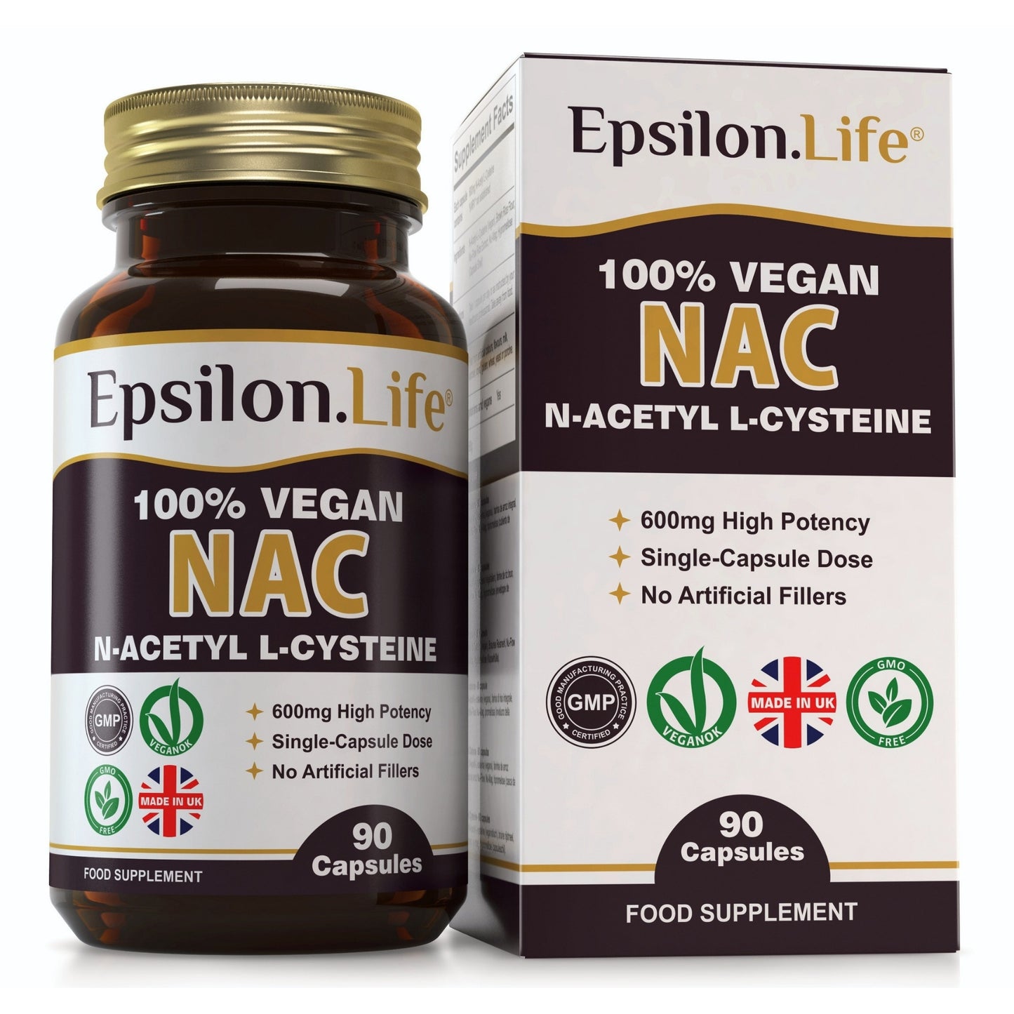 Epsilon Life NAC, 600mg, 90 kapsul