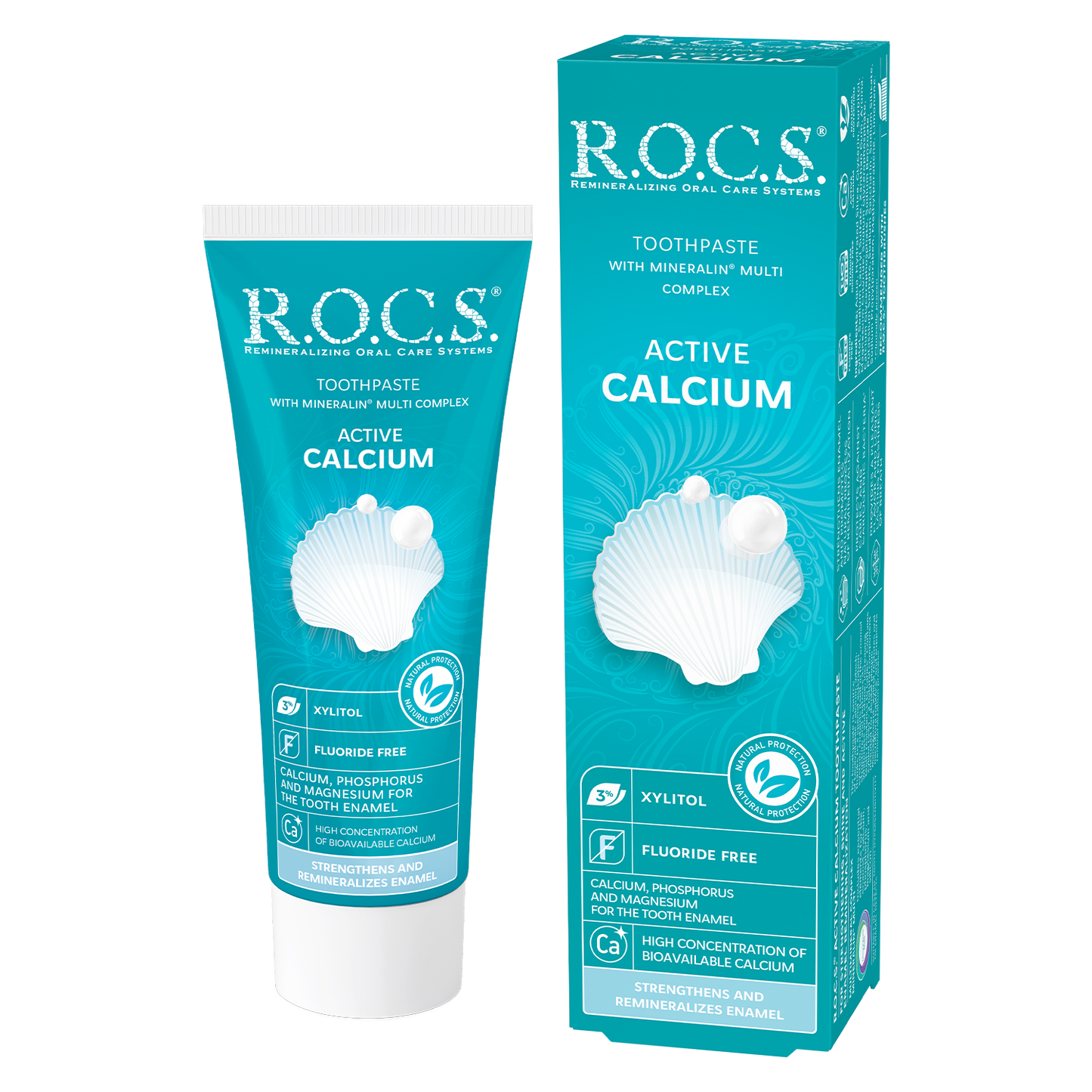 Zobna pasta R. O. C. S. Active calcium, 75ml