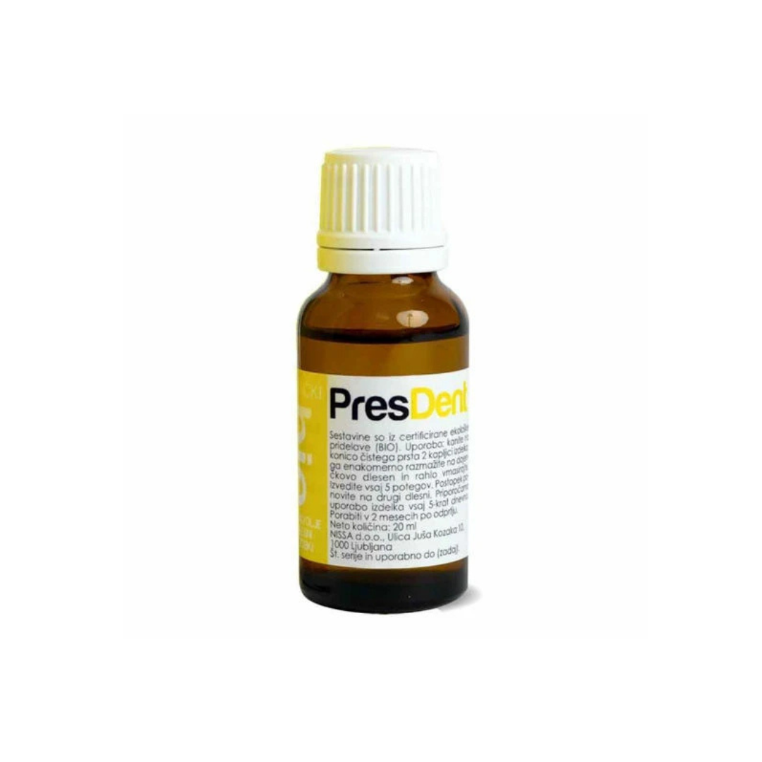 Bio zeliščno olje za dlesni PresDent za dojenčke, 20 ml