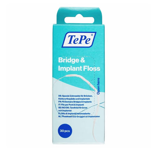 TePe Bridge and Implant floss – medzobna nitka za mostičke in zobne vsadke